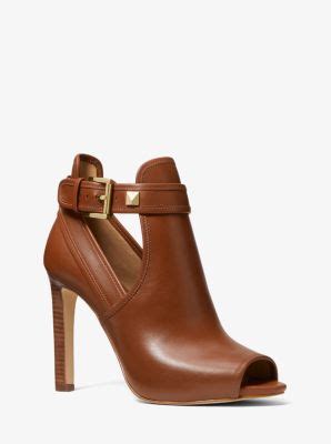 michael kors fanning leather open-toe ankle boot|Fanning Leather Open.